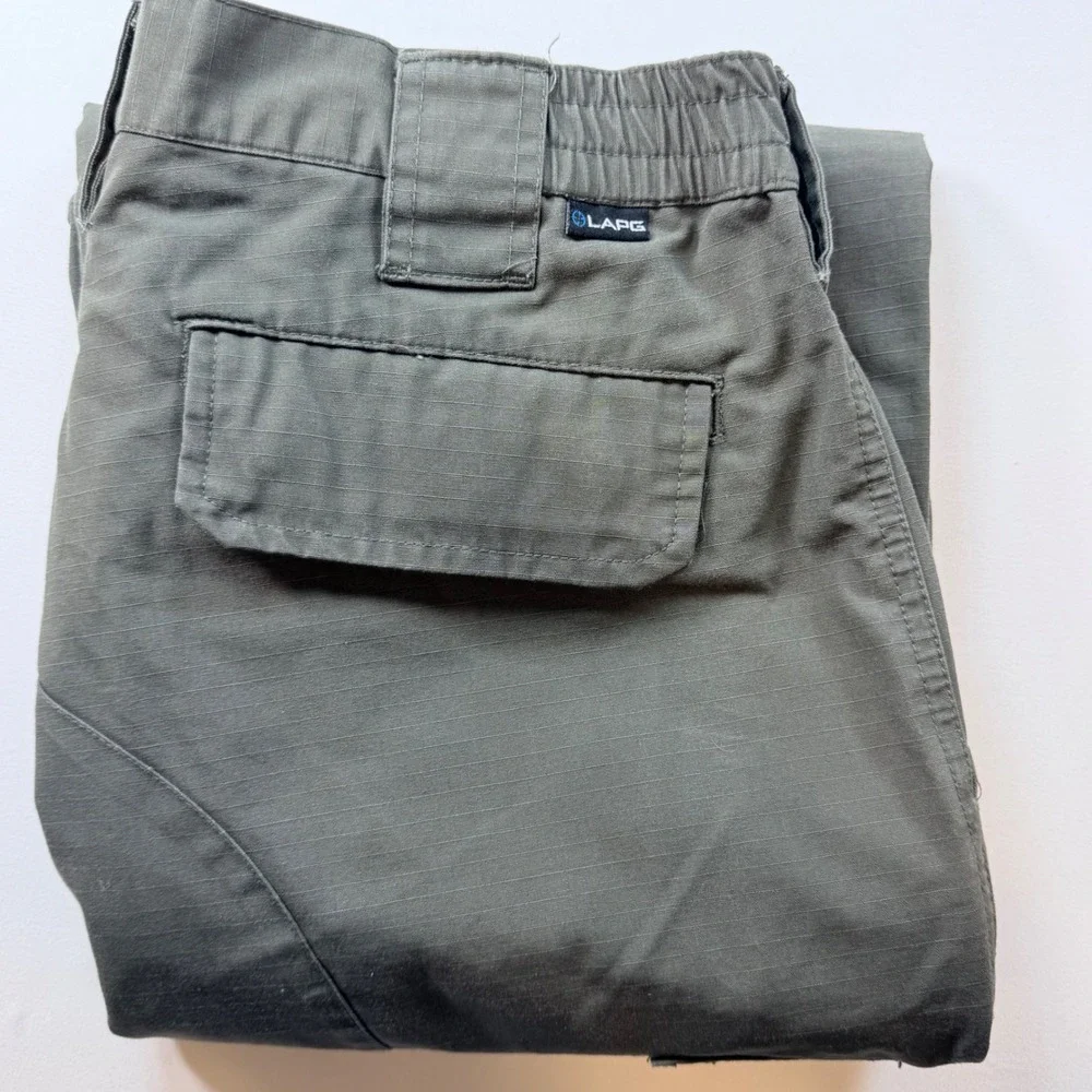 LAPG Operator Tactical Cargo Pants Mens 32x30 OD Green Ripstop Elastic Waist